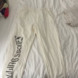 Cream Rolling Stone sweatpants
